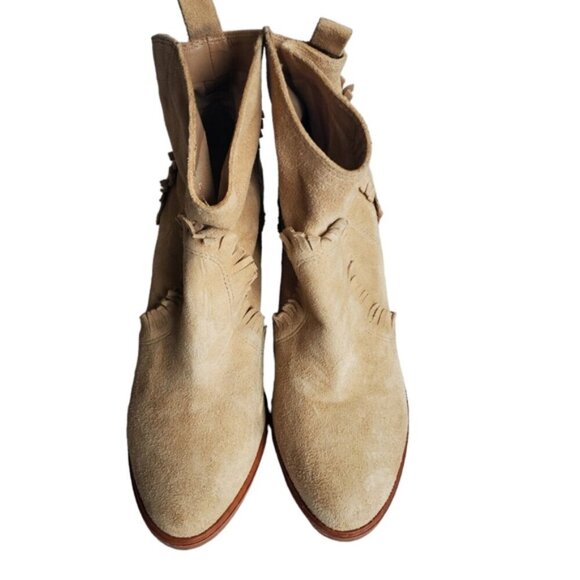 Joie Mathilde Suede Fringe Ankle Boots Size 7.5 - Picture 3 of 7
